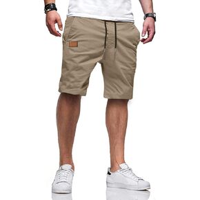 JMIERR Mens Casual Shorts - Cotton Drawstring Summer Beach Stretch Twill Chino Golf Shorts