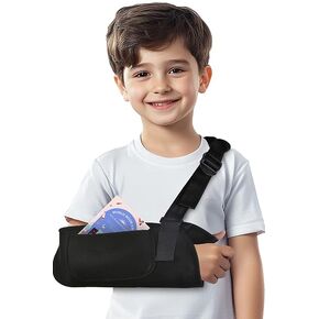Arm Sling Shoulder Immobilizer. Wrist/Elbow Brace for Men Women Injury, Torn Rotator Cuff Surgery Recovery Slings, Right Left Mesh Hand Injuries Support Holder, Padded Mesh Broken Collarbone Fracture