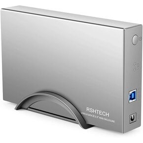 RSHTECH Hard Drive Enclosure Upgraded Version 3.5" Aluminum USB C to SATA External Hard Drive Dock Case for 3.5 inch HDD & SSD up to 22TB, with 2-in-1 USB Cable, Support UASP