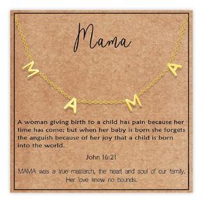 SmileBelle Mama Necklace as New Mom Christmas Gifts, Mom to Be Gift as First Time Mommy Gifts Mom Necklace Pregnancy Gifts for Expecting Mom Mama to Be Gifts as New Mom Gifts After Birth