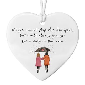 Walk With You In The Rain Ornament, Friendship Gift For Best Friend, Sympathy Gift, Encouragement Gift For Bestie Gift, For Soul Sisters Gift, Heart Ornament, Support Friendship Keepsake