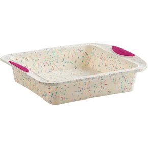 Trudeau Square Silicone Cake Pan, 8x8in, Confetti, 05118556