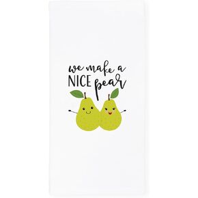The Cotton & Canvas Co. We Make A Nice Pear Soft and Absorbent Kitchen Tea Towel, Flour Sack Towel and Dish Cloth