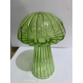 Whimsical glass musshroom vase uniique Fungi Decore handcrafted hydroponic center pice christmass gift for her (pink)