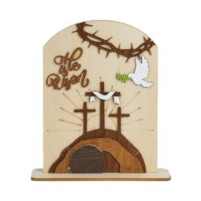Wooden Easter Resurrection Scene Set, Religious Easter Decorations, Christian Easter Decor Jesus, Empty Tomb Easter Scene, He Is Risen Decor, Religious Easter Gift For Dads, Fathers Day Christian Dad
