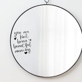 4PCS Mirror Decals for Bathroom Affirmation Mirror Sticker Decoration for Kids Girls Positive Mirror Decal Vinyl for Women Inspirational Quotes Mirror Decal Slogan Wall Sticker Pink