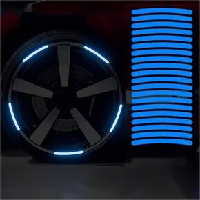 20PCS Reflective Car Wheel Decorative Stripe Stickers, Night Safety Warning Stickers, Anti-Scratch Reflective Stickers Car Motorcycle Wheel Safety Decorative Car Decals Universal (Taro Purple)