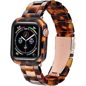 Ayeger Compatible Apple Watch Band with Bumper 38mm/40mm/41mm/42mm/44mm/45mm/49mm Light Resin Wristband Strap Blacelet for iWatch Series 9 8 7 SE 6 5 4 3 2 1