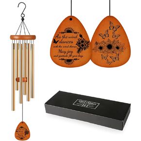 Thank You Gifts, Appreciation Wind Chime with Thank You Message, Gratitude Gifts for Mother, Gratitude Gift for Women, Friends, Family, Teachers, Coworkers, Employee Appreciation Gift (Black)