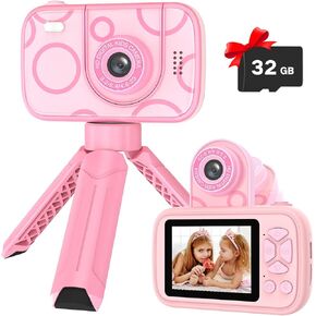 Kids Camera Toys for 3-12 Years Old Boys Girls,Children's Camera with Flip-up Lens for Selfie & Video,HD Digital Camera,Christmas Birthday Party Gifts for Child Age 3 4 5 6 7 8 9 (Purple)