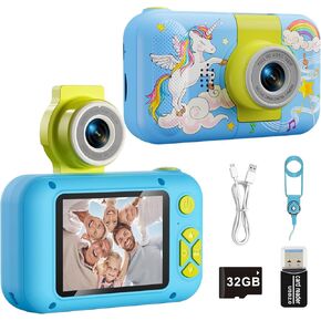 Kids Camera Toys for 3 4 5 6 7 8 9 10 11 12 Year Old Girls/Boys,Kids Digital Camera for Toddler,Christmas Birthday Festival Gifts for Kids,Video Selfie Camera for Kids with 32GB TF Card