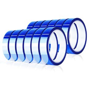 12 Rolls 20mm x33m(108ft) Blue Heat Tape High Temperature Heat Resistant Tape Heat Transfer Tape for Heat Sublimation Press Vinyl,No Residue