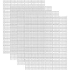Caydo 4 Pieces 7 Count Plastic Canvas Sheets 10.5 x 13.5 Inch Plastic Mesh, Plastic Mesh Sheet, Eye Mesh for Embroidery, Acrylic Yarn Crafting, Knit Crochet Projects and Make Dividers
