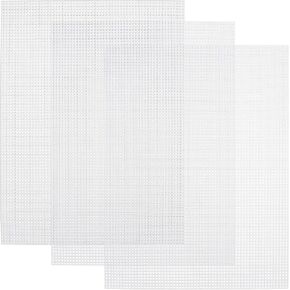 Pndeyo 3 Sheet Clear Plastic Mesh Canvas, 7Count Printable Fursuit Eyes Mesh for Embroidery Yarn DIY Crafting Knit Crochet Projects Fursuits Handicrafts Making- 10.5in x 13.5in