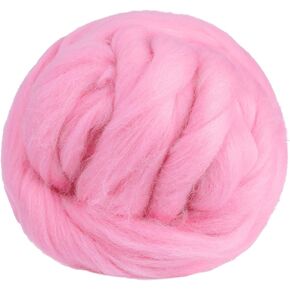 3.53oz Wool Roving Yarn, Fiber Roving Wool Top, Wool Felting Supplies, Pure Wool, Chunky Yarn, Spinning Wool Roving for Needle Felting Wet Felting DIY Hand Spinning (White)