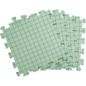 CraftyManor 9 PCS Blocking Mats for Knitting & Crochet Projects, Extra Thick Crochet Blocking Mats with 50 T- Pins, Knitting Blocking Mats and Pins, Green