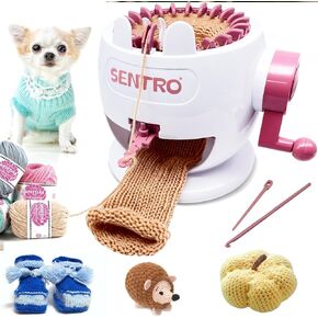 SENTRO Knitting Machine, 40 Needles Smart Weaving Round Loom, Knitting Machines Knitting Board Rotating Double Knit Loom Machine Kit for Adults/Kids DIY Knit Scarf Hat Sock