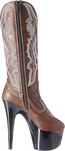 Ellie Shoes Women 709-Dallas Knee High Cowboy Stiletto Platform Boot, Black, 7 M US in Saudi Arabia