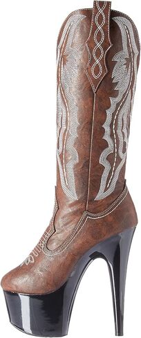 Ellie Shoes Women 709-Dallas Knee High Cowboy Stiletto Platform Boot, Black, 7 M US in Saudi Arabia