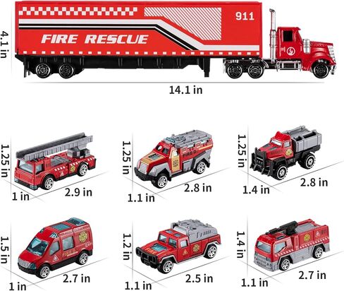 TEMI Toddler Toys for 3 4 5 6 Years Old Boys, Die-cast Construction Toys Car Carrier Vehicle Toy Set w/Play Mat, Kids Toys Truck Alloy Metal Car Toys Set for Age 3-9 Toddlers Kids Boys & Girls in Kuwait