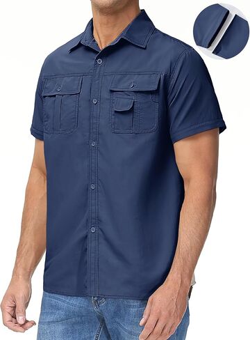 TACVASEN Men's Breathable Quick Dry Solid Convertible Long Sleeve Shirt Fishing Hiking Safari in Saudi Arabia