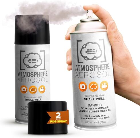2 Pack - Haze/Fog Atmosphere Aerosol Spray for Photographers & Filmmakers - Photography Smoke and Light Ray Effects for Indoor and Outdoor Use - Spray Made in The USA - Safe Fog Machine Alternative in Saudi Arabia
