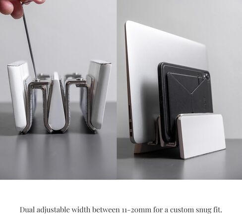 Raico Vertical Laptop Stand Black Wood Dual Laptop MacBook Holder Clamshell Stand (Black Wood, Dual Slot) in Saudi Arabia