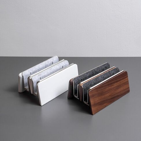 Raico Vertical Laptop Stand Black Wood Dual Laptop MacBook Holder Clamshell Stand (Black Wood, Dual Slot) in Saudi Arabia