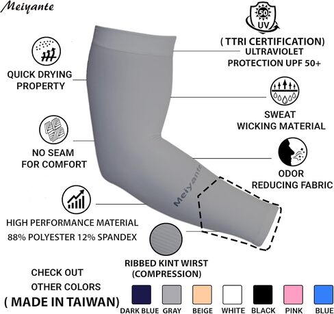 Arm Sleeves for Men Women Work 1 Pair UV Sun Protection UPF Long Sleeves Tattoo Cover Up Sleeves to Cover Arm Sleeves Cooling in Kuwait