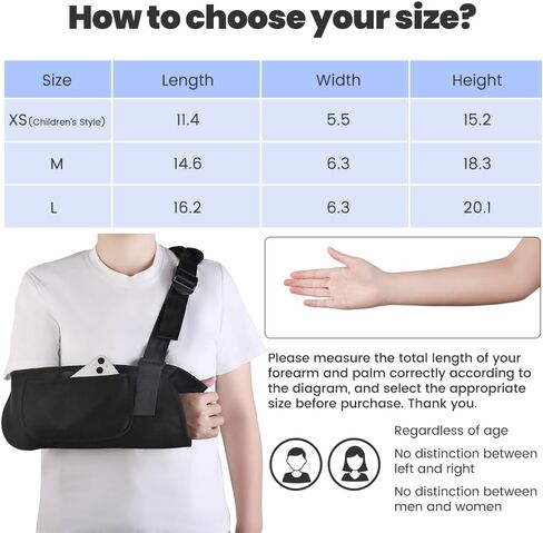 Arm Sling Shoulder Immobilizer. Wrist/Elbow Brace for Men Women Injury, Torn Rotator Cuff Surgery Recovery Slings, Right Left Mesh Hand Injuries Support Holder, Padded Mesh Broken Collarbone Fracture in Saudi Arabia