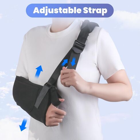 Arm Sling Shoulder Immobilizer. Wrist/Elbow Brace for Men Women Injury, Torn Rotator Cuff Surgery Recovery Slings, Right Left Mesh Hand Injuries Support Holder, Padded Mesh Broken Collarbone Fracture in Saudi Arabia