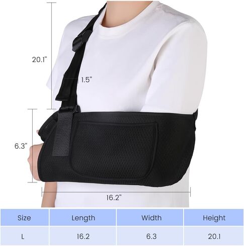 Arm Sling Shoulder Immobilizer. Wrist/Elbow Brace for Men Women Injury, Torn Rotator Cuff Surgery Recovery Slings, Right Left Mesh Hand Injuries Support Holder, Padded Mesh Broken Collarbone Fracture in Saudi Arabia