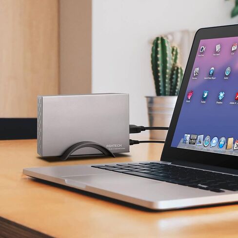 حاوية محرك الأقراص الصلبة RSHTECH نسخة مطورة 3.5 بوصة من الألومنيوم USB C إلى SATA حافظة محرك الأقراص الصلبة الخارجية مقاس 3.5 بوصة HDD وSSD حتى 22 تيرابايت، مع كابل USB 2 في 1، تدعم UASP in Kuwait
