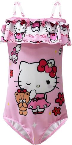 Girls Fashion Swimsuit Cute Cartoon Bathing Suits One Piece Graphics Swimwear for 3-10 Years Kids in Saudi Arabia