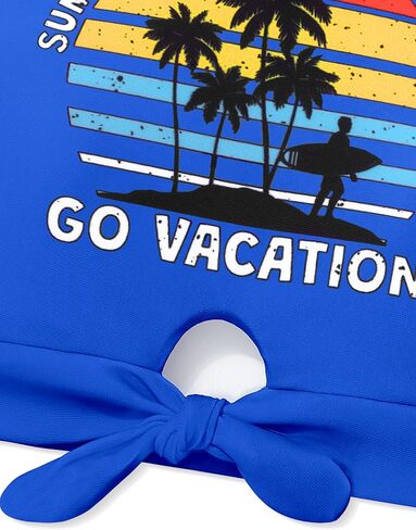 Girl Swimsuit for Girls 7-14y Two Piece Girls' Swimwear Tropical Tie Front Girls Bathing Suit Padded Tankini Swimsuit in Saudi Arabia