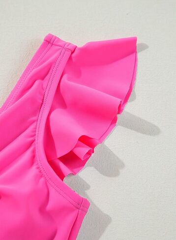blibean Teen Girls Swimsuit One Piece V-Neck Ruffled Cutout Bathing Suit Size 6-15 Years in Saudi Arabia