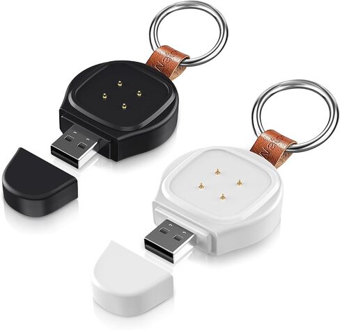 شاحن KOJACMUR لـ Fitbit Versa 3/Versa 4/Fitbit Sense/Sense 2، قاعدة شحن USB محمولة بديلة للسفر لساعة Fitbit، شاحن مغناطيسي سريع لـ Fitbit Versa 3/Versa 4/Sense (Bblack) in Kuwait