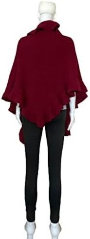 Burgundy Wool Three Sides Ruffled Shawl in Kuwait