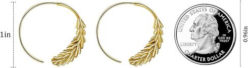 Gold Pull Through Earrings Minimalist Circle Spiral Earrings for Women Trendy Hypoallergenic Simple Leaf Spiral Hoop Earrings in Saudi Arabia