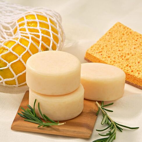 Zero Waste Natural Dish Soap Bar (Pack of 3 Bars) - Solid Vegan Dishwashing Block - Cold Processed, Eco Friendly Plastic Free Packaging with Sustainable Organic Ingredients for Kitchen in Kuwait