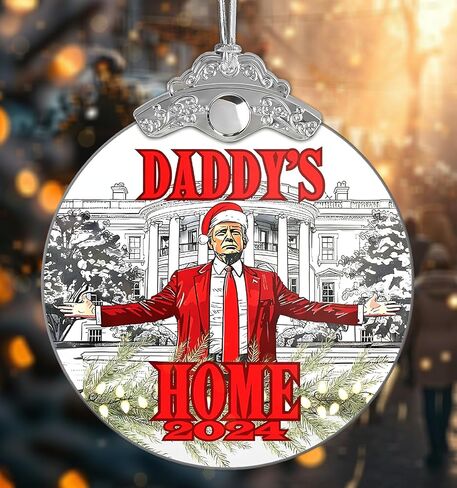 Trump Christmas Ornament 2024, Daddy's Home Trump Gift, President Trump Ornament, Trump Ornament 2024, Trump Merchandise, Trump Ornament, Christmas Ornaments 2024, Bulletproof Trump Ornament in Kuwait