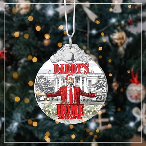 Trump Christmas Ornament 2024, Daddy's Home Trump Gift, President Trump Ornament, Trump Ornament 2024, Trump Merchandise, Trump Ornament, Christmas Ornaments 2024, Bulletproof Trump Ornament in Kuwait
