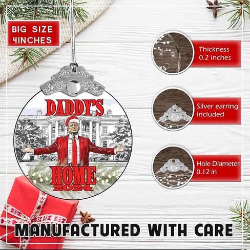 Trump Christmas Ornament 2024, Daddy's Home Trump Gift, President Trump Ornament, Trump Ornament 2024, Trump Merchandise, Trump Ornament, Christmas Ornaments 2024, Bulletproof Trump Ornament in Kuwait