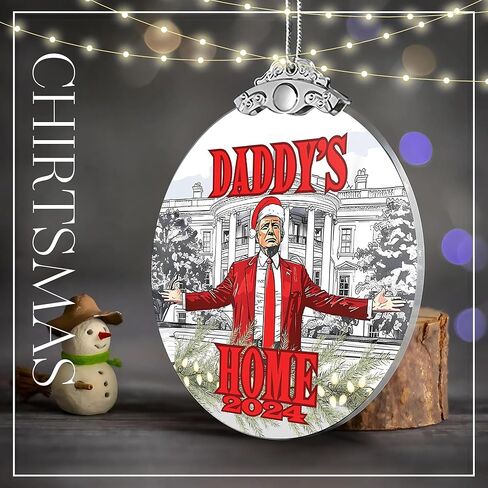 Trump Christmas Ornament 2024, Daddy's Home Trump Gift, President Trump Ornament, Trump Ornament 2024, Trump Merchandise, Trump Ornament, Christmas Ornaments 2024, Bulletproof Trump Ornament in Kuwait