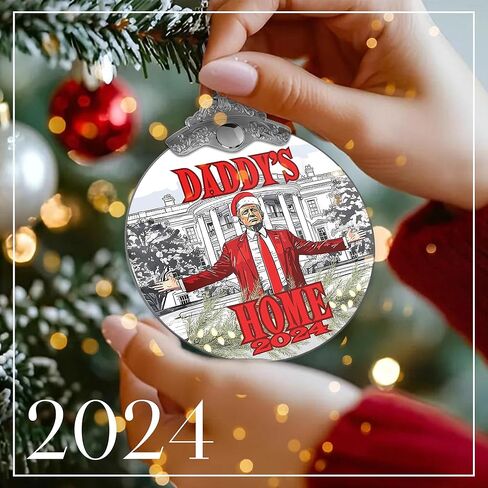 Trump Christmas Ornament 2024, Daddy's Home Trump Gift, President Trump Ornament, Trump Ornament 2024, Trump Merchandise, Trump Ornament, Christmas Ornaments 2024, Bulletproof Trump Ornament in Kuwait