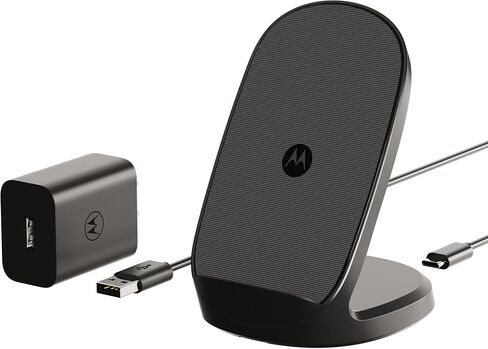 Motorola TurboPower 15W Qi Wireless Stand for Fast Charging of Moto Edge 2022/2023, Edge+ (Plus) 2023/2022/2020, Razr+ (Plus) 2023, Razr 2023, ThinkPhone by Motorola in Kuwait