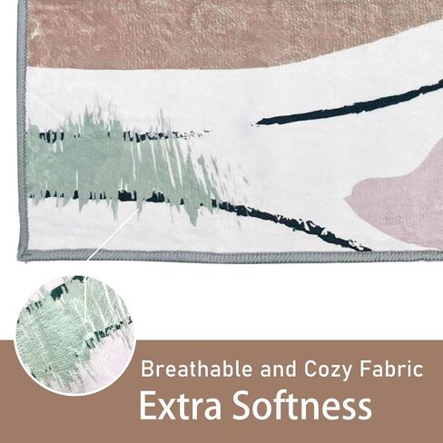 Modern Abstract Washable Area Rugs, 5x7 Cream and Reddish Brown Rug, Low-Pile Rugs for Living Room, Modern Art Non-Slip Soft Bedroom Rug, Indoor Decor for Dining Room Kitchen Office in Saudi Arabia