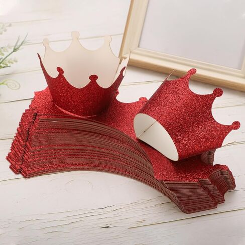 50 قطعة من أغلفة الكب كيك من uxcell، بطانة كب كيك مجوفة وبطانات خبز الكعك وأكواب ورقية لتزيين حفلات الزفاف وأعياد الميلاد وحلويات الكعك الفضية (تاج، ورق) in Kuwait