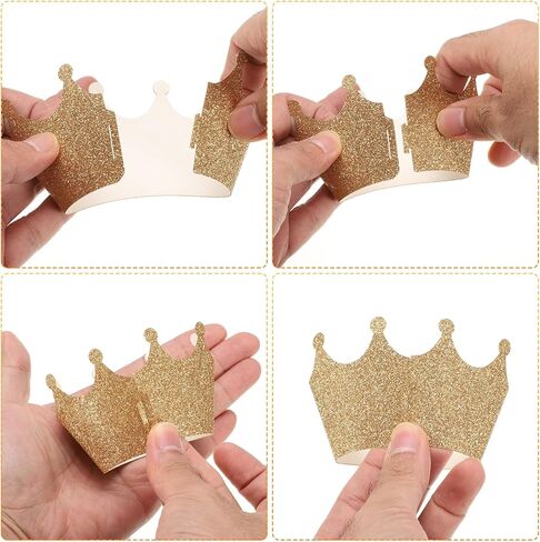 50 قطعة من أغلفة الكب كيك من uxcell، بطانة كب كيك مجوفة وبطانات خبز الكعك وأكواب ورقية لتزيين حفلات الزفاف وأعياد الميلاد وحلويات الكعك الفضية (تاج، ورق) in Kuwait