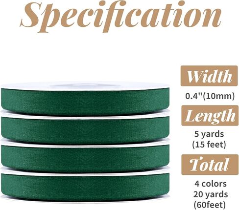 Velvet Christmas Ribbon，Double Face 3/8" x 20Yd for Christmas Wreath Decoration Handmade Craft Ornaments Gift Wrapping, Bow Making, Christmas Tree in Kuwait